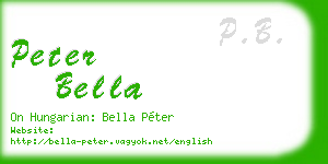 peter bella business card